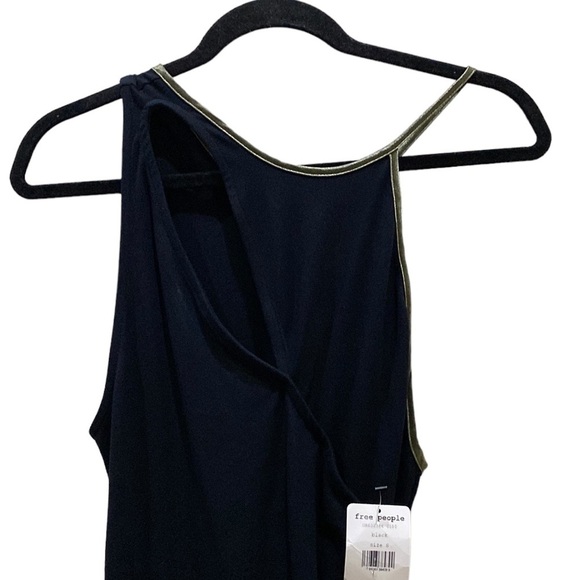 New Free People KEYHOLE FRONT MINI DRESS Asymmetrical Black One shoulder Sz S - Picture 9 of 16